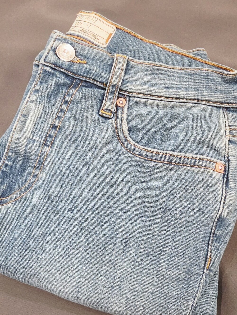 Free People Busted Knee Skinny Jeans Women’s 27 Light Wash Distressed